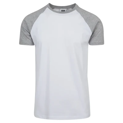 Afbeelding van Urban Classics Raglan Contrast Tshirt print, Heren, Maat: Medium, White/ mottled light grey