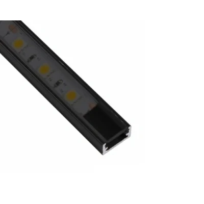 Afbeelding van Ledomec Aluminium led profiel 2 m 14 x 7 mm zwart met afdekking (2 m, zwart, zwarte afdekking)