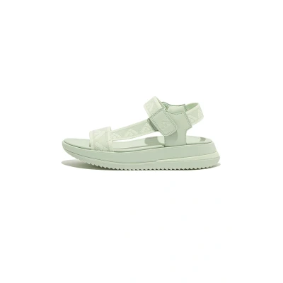 Afbeelding van Fitflop Surff Sandalen met plateauzool, Dames, Maat: 39, Groen Leer