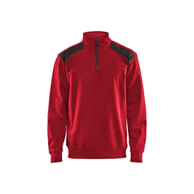 Afbeelding van Blaklader Sweatshirt bi colour met halve rits 3353 1158 Rood/Zwart XL
