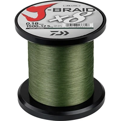 Image de Daiwa J Braid X8 0.24mm 1500m d.green Tresse pêche