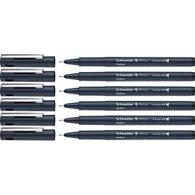 Afbeelding van Schneider Pictus Fineliner (lijndikte 0,9 mm), zwart, 6 stuks