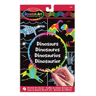 Afbeelding van Melissa &amp; Doug Scratch Magic Draw Learn Dinosaurus Kunst en Knutselwerk Krasprint 4+ Cadeau voor jongens of meisjes