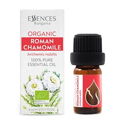 Afbeelding van Essences Bulgaria Biologische Romeinse kamille etherische olie, 5 ml, Anthemis nobilis, 100% zuiver en natuurlijk, onverdund therapeutische kwaliteit familieboerderij stoomgedestilleerd