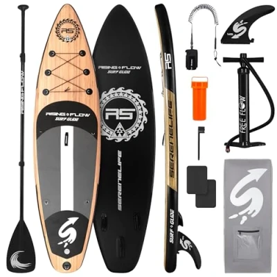 Afbeelding van SereneLife SLSUPB754 Free Flow Paddleboard SUP Stand Up Paddle Board Incl accessoires 10.5ft Max. 136kg Bruin