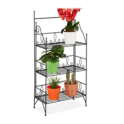Afbeelding van Relaxdays plantenrek inklapbaar bloemenrek plantenstandaard metalen rek decoratie