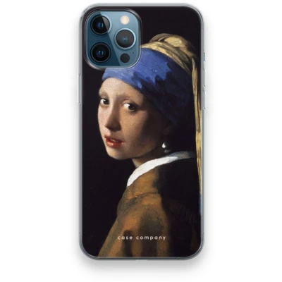 Afbeelding van Case Company® hoesje geschikt voor iPhone 12 Pro The Pearl Earring Soft Cover Telefoonhoesje Bescherming aan alle Kanten en Schermrand