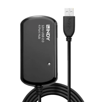 Afbeelding van Hub USB LINDY 42783 12 m Zwart