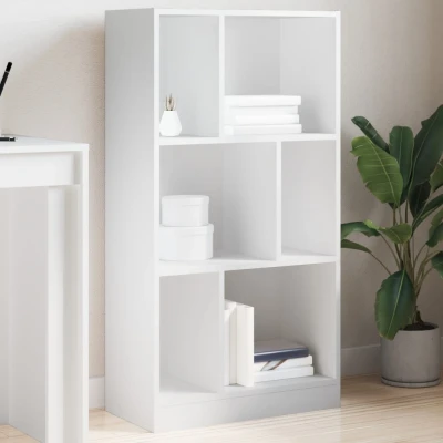 Afbeelding van Boekenkast 57x28,5x107,5 cm bewerkt hout wit