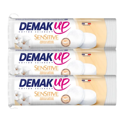 Afbeelding van Demak Up Wattenschijfjes Sensitive Trio Pack 3x64st