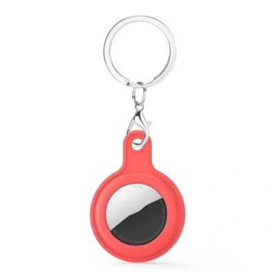 Afbeelding van AirTag case gel series sleutelhanger met ring rood