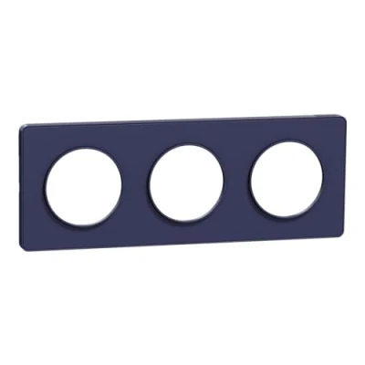 Afbeelding van Schneider Electric S550806 Odace Touch Plaat Cobalt 3 voudig horizontaal of groen Afstand 71 mm