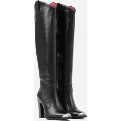 Afbeelding van Bronx Newamericana Overknee laarzen, Dames, Maat: 42, Black Leer