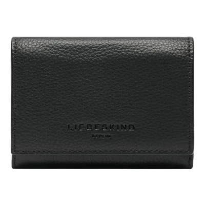 Afbeelding van LIEBESKIND BERLIN Leren Portemonnee Hilla Small Pebble Louisa Wallet Black Zwart