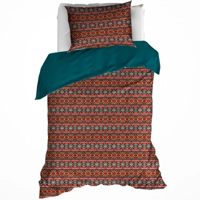 Afbeelding van De Witte Lietaer Dekbedovertrek Melchior Brandy Brown Eenpersoons 140 x 200/220 cm Katoen Flanel