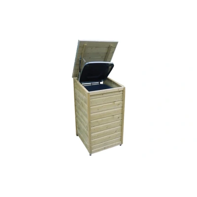 Afbeelding van Lutrabox containerberging voor 1 afvalcontainer 140L 61x63x116 cm Vurenhout