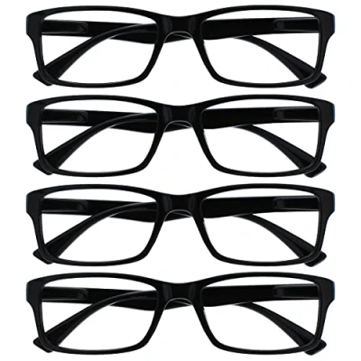 Afbeelding van Het bedrijf Leesbril Zwarte Lezers Waarde Pack 4 Designer Stijl Mannen Vrouwen RRRR92 1 +3,50