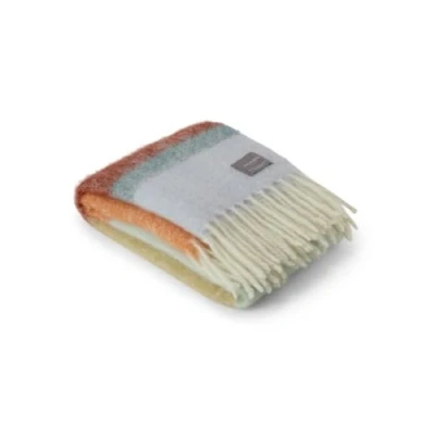 Afbeelding van Stackelbergs Plaid Mohairdeken Mohair Wol Oranje Mint Rood L 130 cm B 170