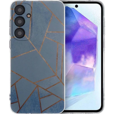 Afbeelding van iMoshion hoesje Geschikt voor Samsung Galaxy A55 Siliconen Design Blauw / Blue Graphic