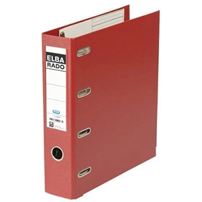 Afbeelding van Elba Rado Plast ordner met dubbele mechaniek, donkerrood, rug van 8 cm