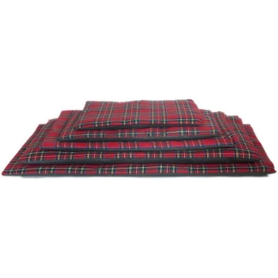 Afbeelding van Comfort benchkussen schotse ruit rood 90x60 cm polyestervezels