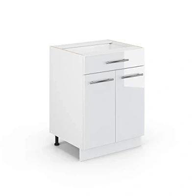 Afbeelding van Vicco Keukenonderkast Fame Line, Wit/Wit, 60 cm met lade, zonder werkblad