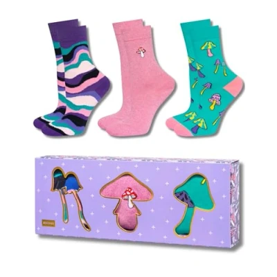 Afbeelding van soxo Blik, bier, sokken, heren, cadeau, grappige geschenken, 40 45, 1 4 paar, Paddenstoelen, 3 paar