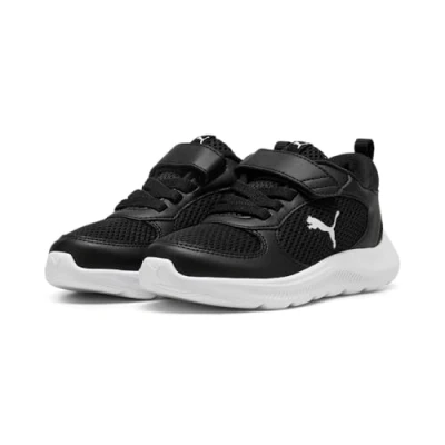 Afbeelding van Puma FUN Racer 2 Unisex Hardloopschoenen voor op de weg kinderen, Maat: 34.5, Black/white Imitatieleer/ textiel