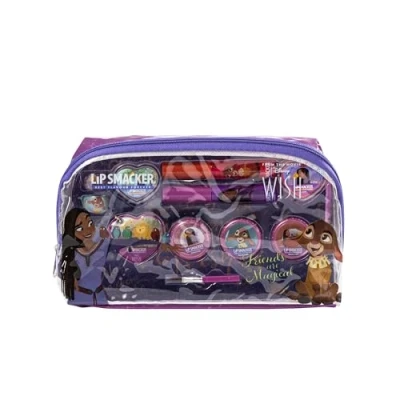 Afbeelding van Lip Smacker Wish Essential Makeup Bag, make uptas voor kinderen, geïnspireerd op Disney met lipgloss, glinsterende crèmes, accessoires en applicators