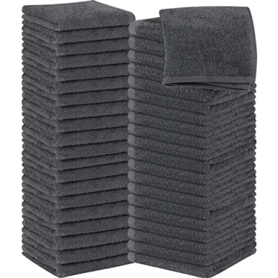 Afbeelding van Utopia Towels 60 Katoen Washandjes Set 100% Ringgesponnen Katoen, Premium Kwaliteit Flannel Gezichtsdoeken, Hoogst Absorberende en Zachte Voelbare Vingertop Handdoeken (Grijs)