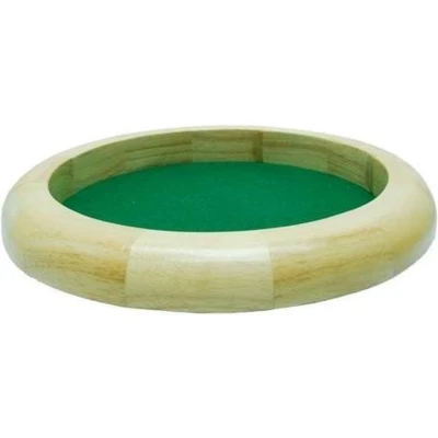 Afbeelding van Dobbelpiste blank hout 30cm.rond gr.vilt