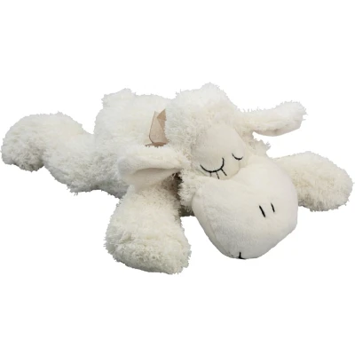 Afbeelding van Inware pluche lammetje/schaap knuffeldier wit liggend 30 cm Dieren knuffels schapen zeer wollig