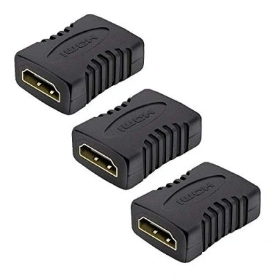 Afbeelding van ubest 3 x HDMI naar vrouwelijk/HDMI female verlengkabel zwart vergulde contacten 1080p Full HD