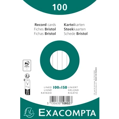 Afbeelding van Exacompta 10802X 20x 100 F. BRISTOL BLANC