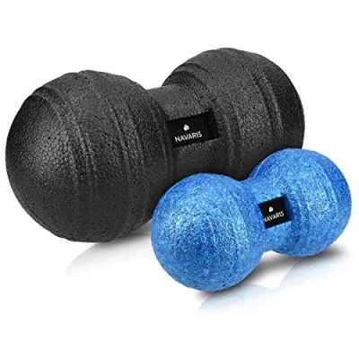 Afbeelding van Navaris 2x peanut duo massage ball in twee maten Bal voor zelfmassage Triggerpoint Massagebal pindavorm Verschillende kleuren