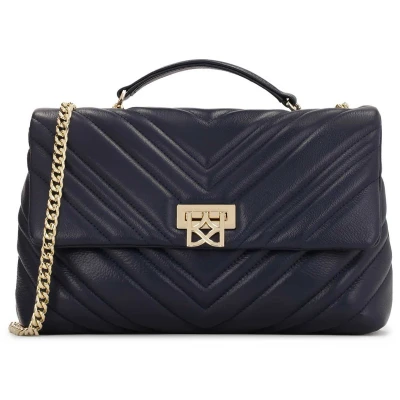 Afbeelding van Navy blue quilted chain handbag