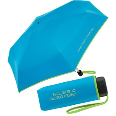 Afbeelding van Benetton Zakparaplu Ultra Mini Flat Solid, Malibu Blauw, Super