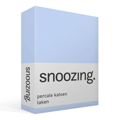 Afbeelding van Snoozing Laken Tweepersoons Percale katoen 200x260 cm Hemel