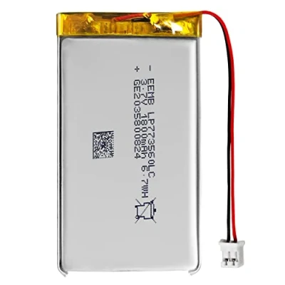 Afbeelding van EEMB 3.7v Lipo batterij 1800 mAh LP773560LC oplaadbare Li Polymeer ion met JST connector. Zorg ervoor dat de polariteit van het apparaat