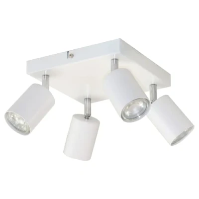 Afbeelding van Miratic Plafondlamp voor woonkamer plafondverlichting, wandlamp GU10, max. 4 x 50 W, plafondspots, draaibaar, verwisselbare lichtbron, lampen zijn niet in de set inbegrepen (wit)
