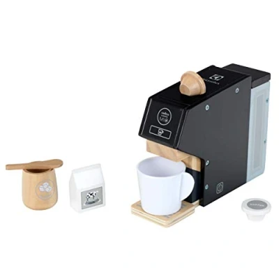 Afbeelding van Theo Klein 7401 Electrolux automatisch koffiezetapparaat van hout, met accessoires als kopje, melk en suikercapsules, speelgoed voor kinderen vanaf 3 jaar