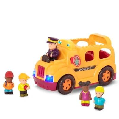 Afbeelding van B. toys by Battat BX1849Z Boogie Bus schoolbus met passagiers en bestuurder voor kinderen (6 stuks) vanaf 18 maanden