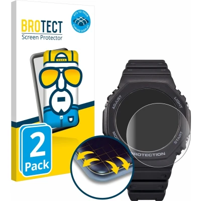 Afbeelding van BROTECT Screenprotector voor Casio G Shock GA B2100 Folie Beschermfolie transparant volledig dekking (2 Stuks)