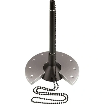 Image de helit porte stylos Silver, noir / argent, avec chaînette