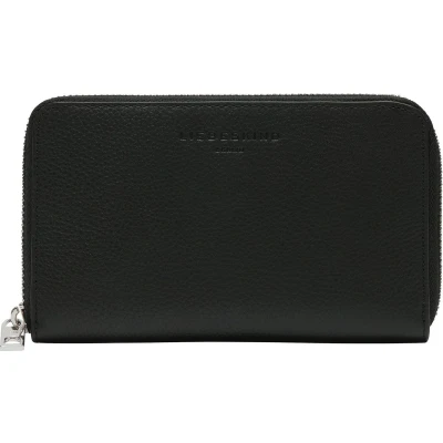 Afbeelding van LIEBESKIND BERLIN Leren Portemonnee Hilla Small Pebble Frieda Ziparound Wallet Black Zwart