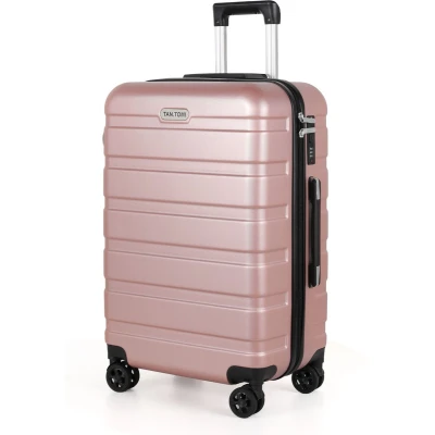 Afbeelding van TAN.TOMI Kofferset 65L Handbagage Ruimbagage Cijferslot Reiskoffer met Wielen Rosé Goud