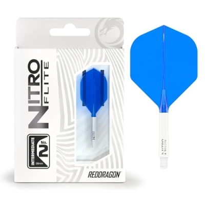 Afbeelding van RED DRAGON Darts Nitro Flite Flight &amp; Shaft Wit/Blauw Intermediate