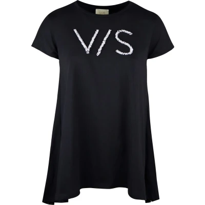 Afbeelding van Verysimple zwart t shirt met v/s maat S (IT42)