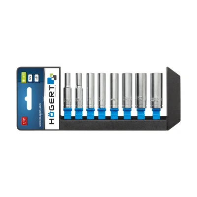 Afbeelding van Hogert Technik HT1A886 Doppenset 8 Zeskant Chroom vanadium staal 1/4 Vierkant