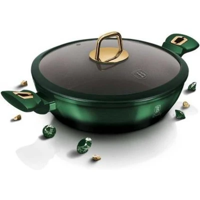 Afbeelding van Berlinger Haus 6060 Lage Braadpan met titanium coating 28 cm deksel Emerald Collection